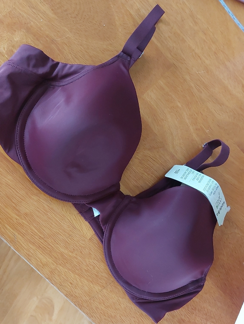 🌸5/$25 NWT Wonderbra Plum Eco Bra B36 New With Tags Underwire Smoothing